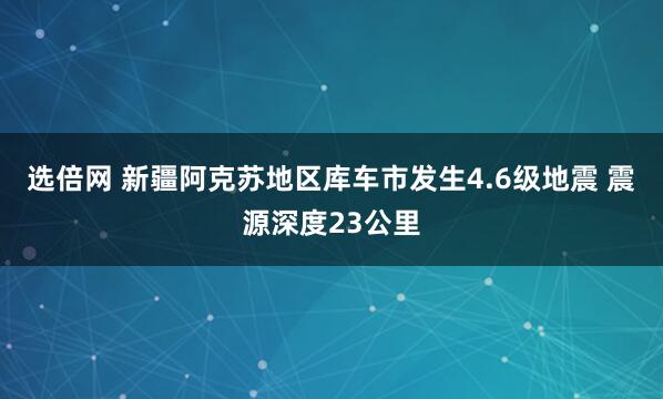 选倍网 新疆阿克苏地区库车市发生4.6级地震 震源深度23公里